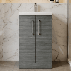 [BFLE004E] Bramshall Floor Standing Cloakroom Vanity Basin Unit with Choice of Finish, Handle Finish and Size - Silo