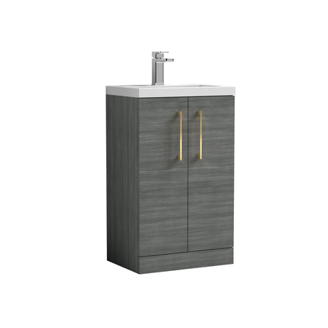 [BFLE004H017] Bramshall Contemporary Compact Floor Standing Vanity Basin Unit with Polymarble Basin, 500mm, Choice of Colour and Handle Finish - Cutout