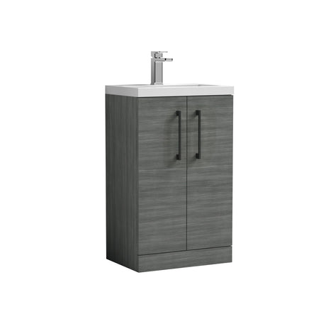 [BFLE004H018] Bramshall Contemporary Compact Floor Standing Vanity Basin Unit with Polymarble Basin, 500mm, Choice of Colour and Handle Finish - Cutout