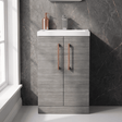 [BFLE004H019] Bramshall Contemporary Compact Floor Standing Vanity Basin Unit with Polymarble Basin, 500mm, Choice of Colour and Handle Finish - Silo