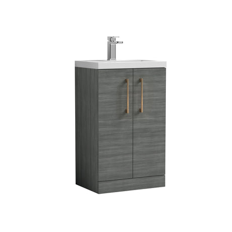 [BFLE004H1516] Bramshall Contemporary Compact Floor Standing Vanity Basin Unit with Polymarble Basin, 500mm, Choice of Colour and Handle Finish - Cutout