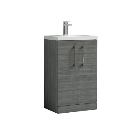 [BFLE004H716] Bramshall Contemporary Compact Floor Standing Vanity Basin Unit with Polymarble Basin, 500mm, Choice of Colour and Handle Finish - Cutout