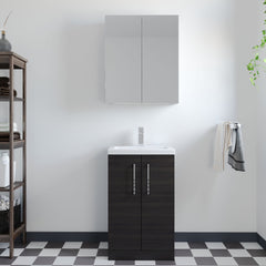 [BFLE005] Bramshall Contemporary Compact Floor Standing Vanity Basin Unit with Polymarble Basin, 500mm, Choice of Colour and Handle Finish - Lifestyle 1