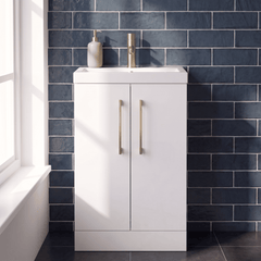 [BFLE006EH017] Bramshall Floor Standing Cloakroom Vanity Basin Unit with Choice of Finish, Handle Finish and Size - Silo