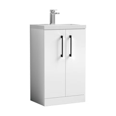 [BFLE006EH018] Bramshall Floor Standing Cloakroom Vanity Basin Unit with Choice of Finish, Handle Finish and Size - Cutout