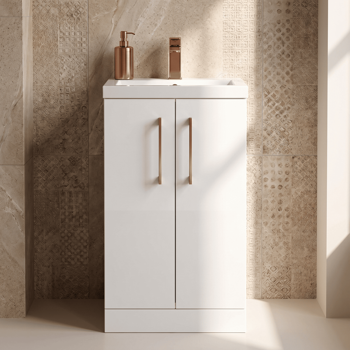 [BFLE006EH019] Bramshall Floor Standing Cloakroom Vanity Basin Unit with Choice of Finish, Handle Finish and Size - Silo