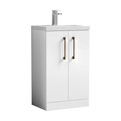 [BFLE006EH1516] Bramshall Floor Standing Cloakroom Vanity Basin Unit with Choice of Finish, Handle Finish and Size - Cutout