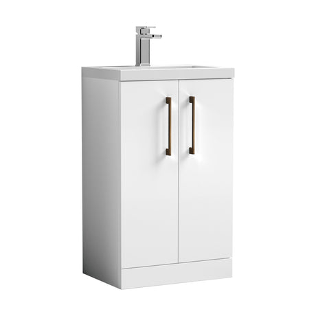 [BFLE006EH1516] Bramshall Floor Standing Cloakroom Vanity Basin Unit with Choice of Finish, Handle Finish and Size - Cutout