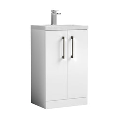 [BFLE006EH716] Bramshall Floor Standing Cloakroom Vanity Basin Unit with Choice of Finish, Handle Finish and Size - Cutout