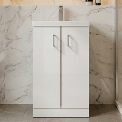 [BFLE006E] Bramshall Floor Standing Cloakroom Vanity Basin Unit with Choice of Finish, Handle Finish and Size - Silo
