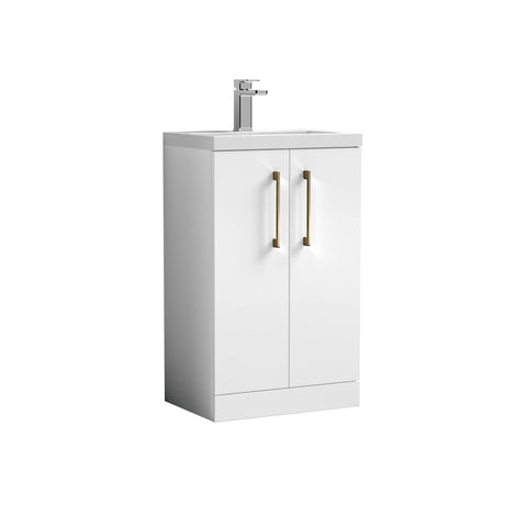 [BFLE006H017] Bramshall Contemporary Compact Floor Standing Vanity Basin Unit with Polymarble Basin, 500mm, Choice of Colour and Handle Finish - Cutout