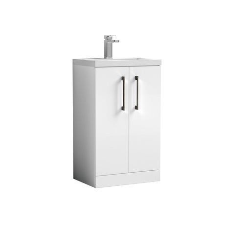 [BFLE006H716] Bramshall Contemporary Compact Floor Standing Vanity Basin Unit with Polymarble Basin, 500mm, Choice of Colour and Handle Finish - Cutout