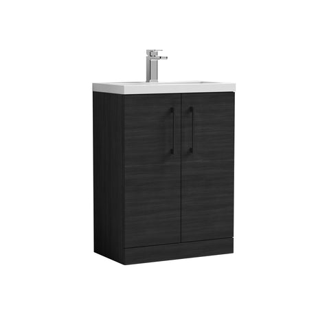 [BFLE026H018] Bramshall Contemporary Compact Floor Standing Vanity Basin Unit with Polymarble Basin, 600mm, Choice of Colour and Handle Finish - Cutout