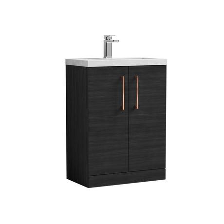 [BFLE026H019] Bramshall Contemporary Compact Floor Standing Vanity Basin Unit with Polymarble Basin, 600mm, Choice of Colour and Handle Finish - Cutout