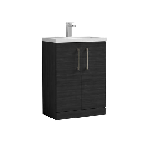 [BFLE026H716] Bramshall Contemporary Compact Floor Standing Vanity Basin Unit with Polymarble Basin, 600mm, Choice of Colour and Handle Finish - Cutout
