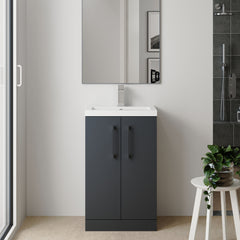 [BFLE028EH018] Bramshall Floor Standing Cloakroom Vanity Basin Unit with Choice of Finish, Handle Finish and Size - Lifestyle 1