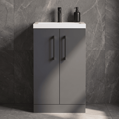 [BFLE028EH018] Bramshall Floor Standing Cloakroom Vanity Basin Unit with Choice of Finish, Handle Finish and Size - Silo