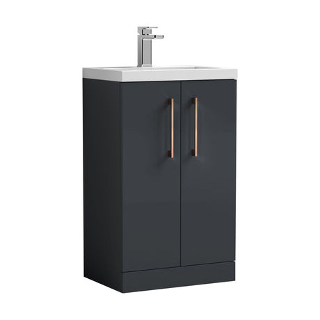 [BFLE028EH1516] Bramshall Floor Standing Cloakroom Vanity Basin Unit with Choice of Finish, Handle Finish and Size - Cutout