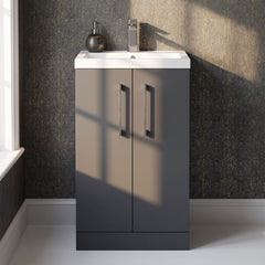 [BFLE028EH716] Bramshall Floor Standing Cloakroom Vanity Basin Unit with Choice of Finish, Handle Finish and Size - Silo