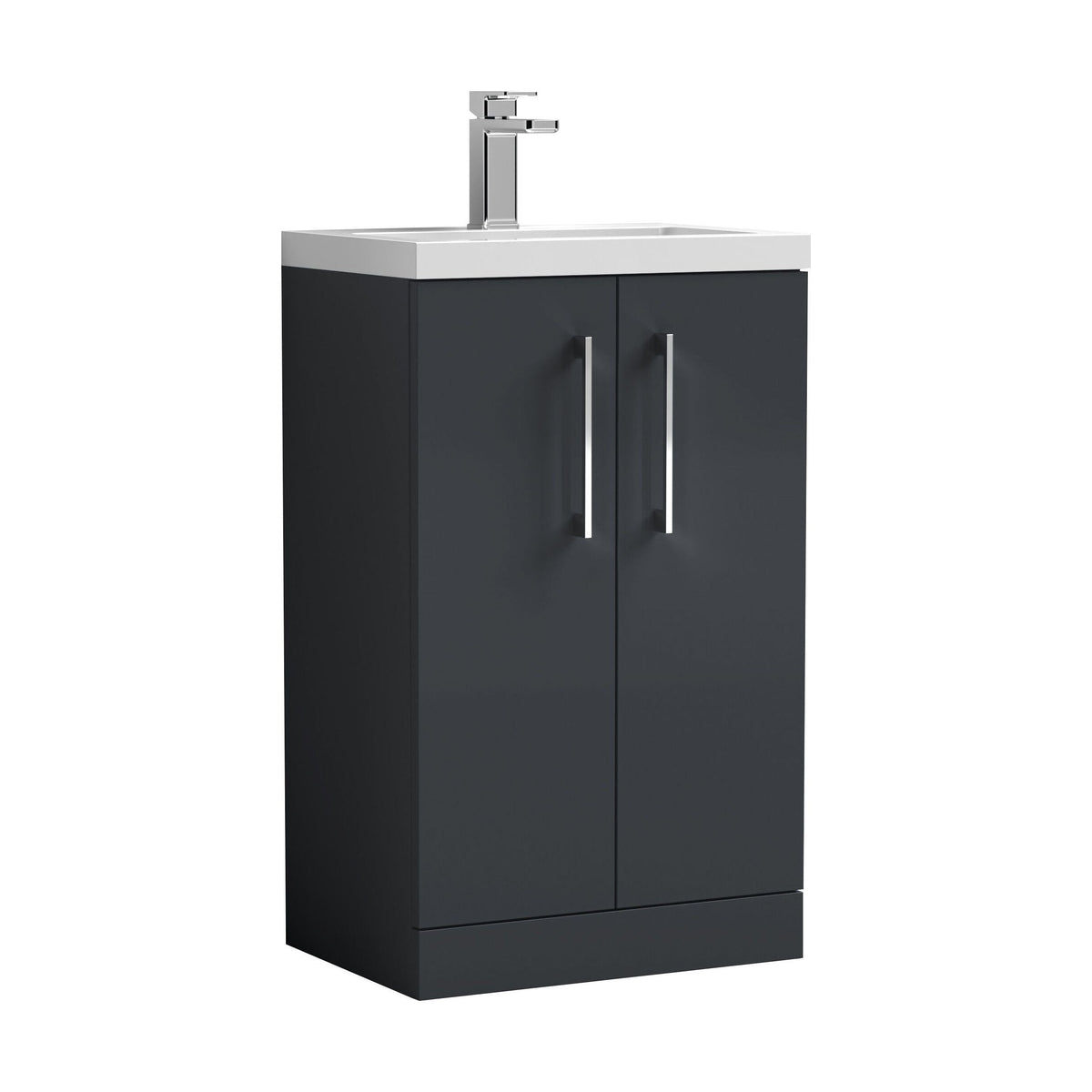 [BFLE028E] Bramshall Floor Standing Cloakroom Vanity Basin Unit with Choice of Finish, Handle Finish and Size - Cutout