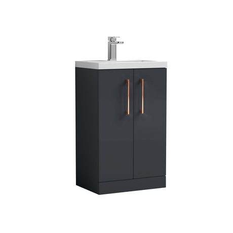 [BFLE028H019] Bramshall Contemporary Compact Floor Standing Vanity Basin Unit with Polymarble Basin, 500mm, Choice of Colour and Handle Finish - Cutout