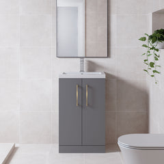[BFLE030EH017] Bramshall Floor Standing Cloakroom Vanity Basin Unit with Choice of Finish, Handle Finish and Size - Lifestyle 1
