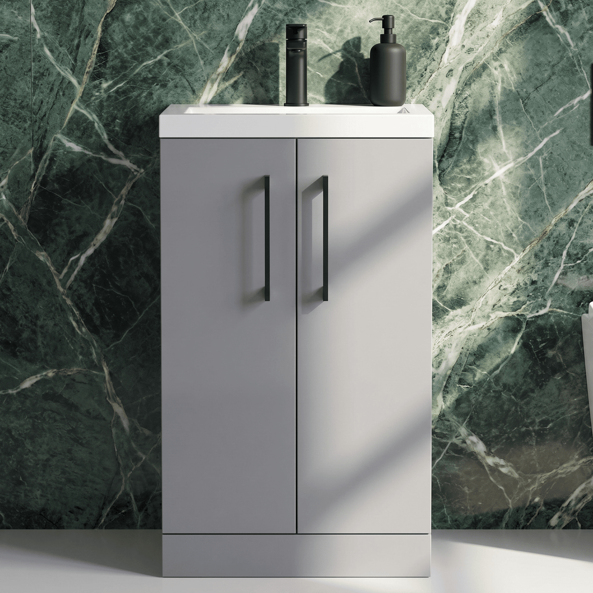 [BFLE030EH018] Bramshall Floor Standing Cloakroom Vanity Basin Unit with Choice of Finish, Handle Finish and Size - Silo