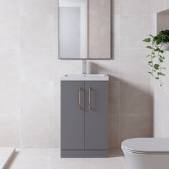 [BFLE030EH019] Bramshall Floor Standing Cloakroom Vanity Basin Unit with Choice of Finish, Handle Finish and Size - Lifestyle 1