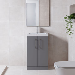[BFLE030EH716] Bramshall Floor Standing Cloakroom Vanity Basin Unit with Choice of Finish, Handle Finish and Size - Lifestyle 1