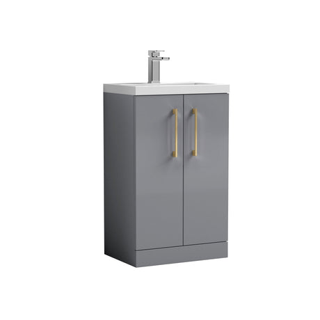 [BFLE030H017] Bramshall Contemporary Compact Floor Standing Vanity Basin Unit with Polymarble Basin, 500mm, Choice of Colour and Handle Finish - Cutout