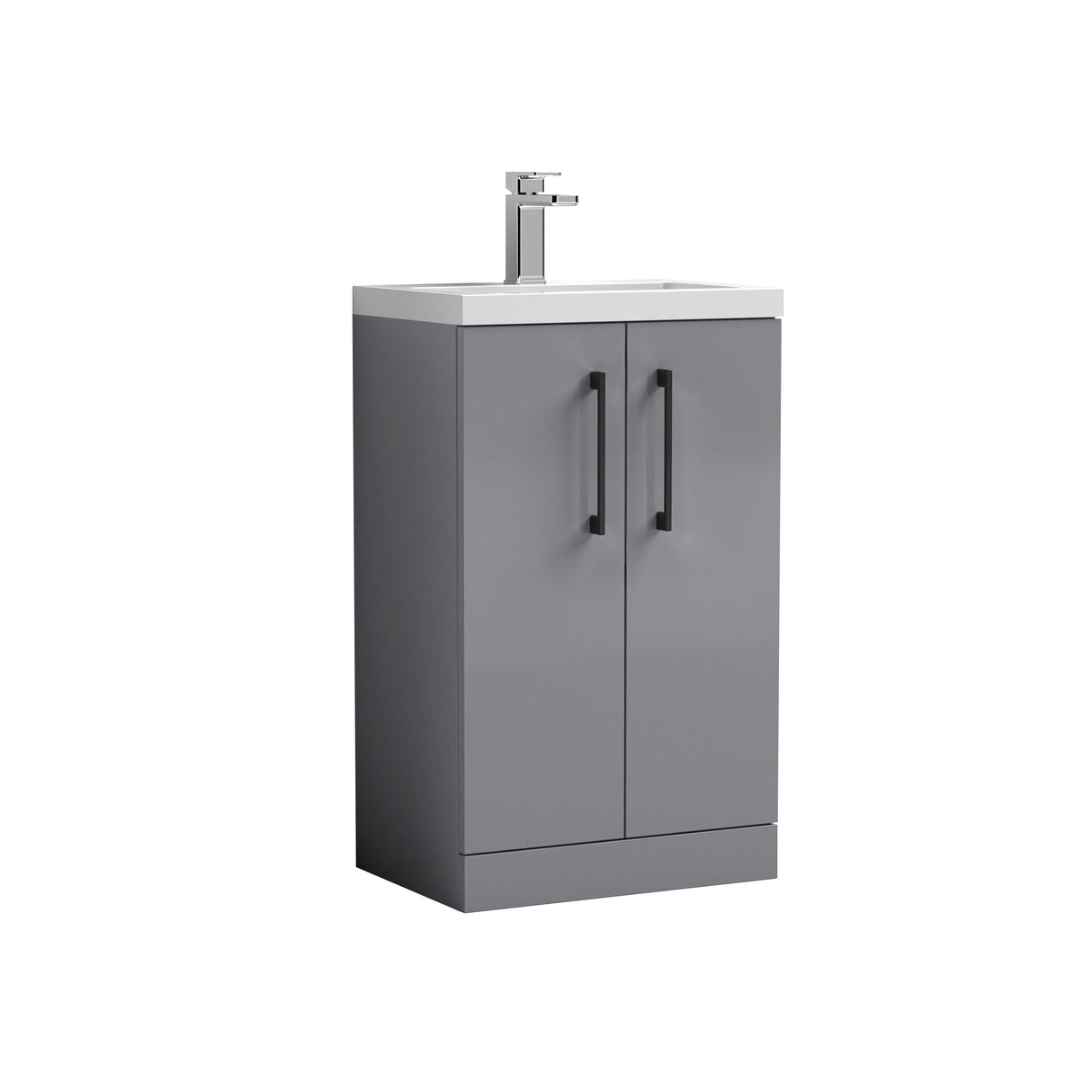 [BFLE030H018] Bramshall Contemporary Compact Floor Standing Vanity Basin Unit with Polymarble Basin, 500mm, Choice of Colour and Handle Finish - Cutout