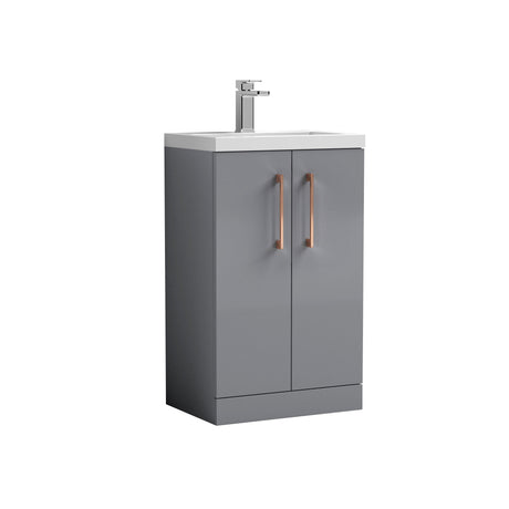 [BFLE030H019] Bramshall Contemporary Compact Floor Standing Vanity Basin Unit with Polymarble Basin, 500mm, Choice of Colour and Handle Finish - Cutout