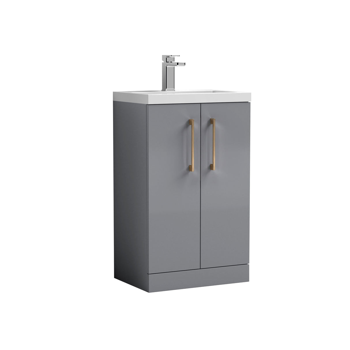 [BFLE030H1516] Bramshall Contemporary Compact Floor Standing Vanity Basin Unit with Polymarble Basin, 500mm, Choice of Colour and Handle Finish - Cutout