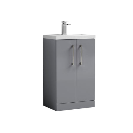 [BFLE030H716] Bramshall Contemporary Compact Floor Standing Vanity Basin Unit with Polymarble Basin, 500mm, Choice of Colour and Handle Finish - Cutout