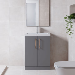 [BFLE031EH019] Bramshall Floor Standing Cloakroom Vanity Basin Unit with Choice of Finish, Handle Finish and Size - Lifestyle 1