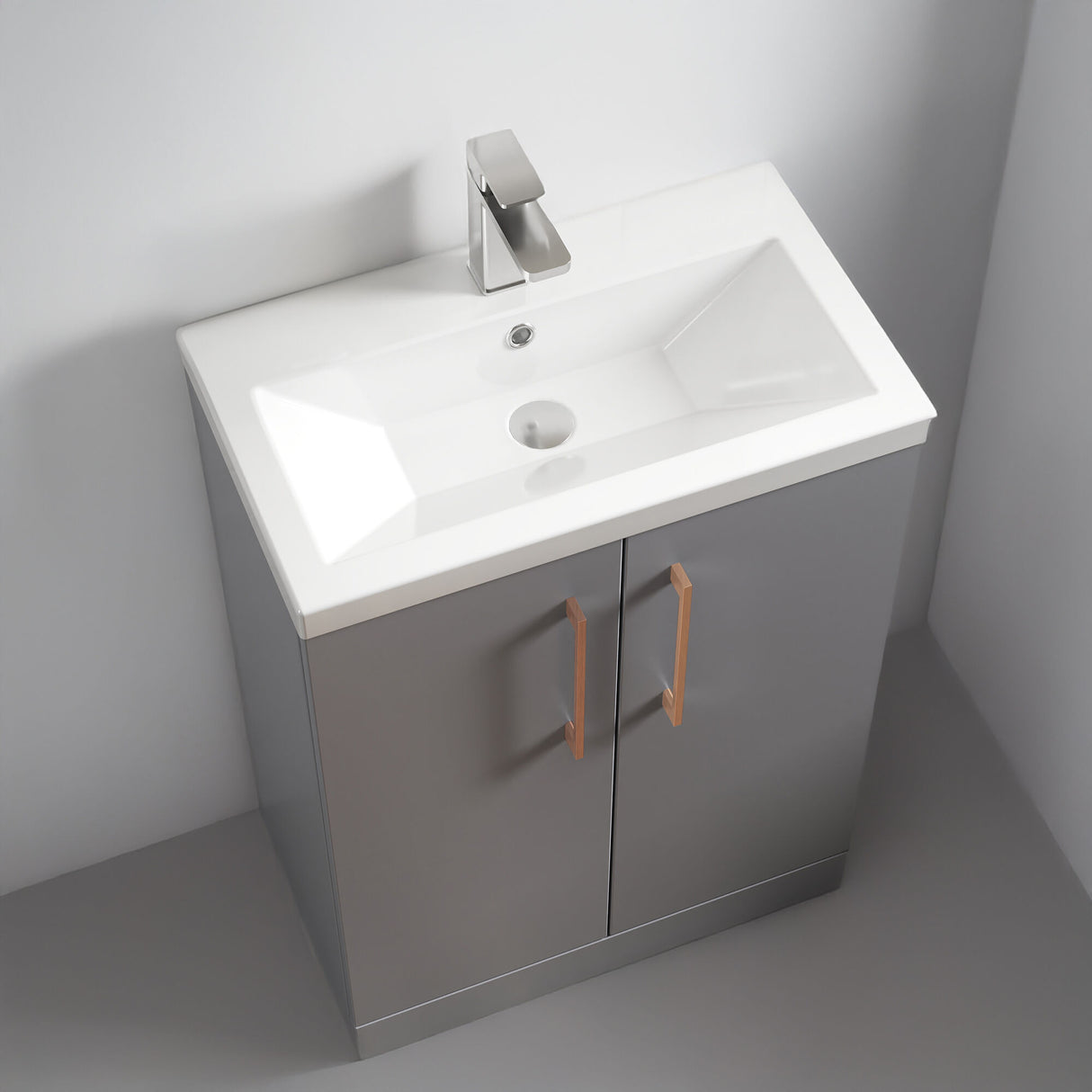 [BFLE031EH1516] Bramshall Floor Standing Cloakroom Vanity Basin Unit with Choice of Finish, Handle Finish and Size - Lifestyle 2