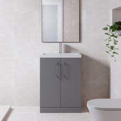 [BFLE031EH716] Bramshall Floor Standing Cloakroom Vanity Basin Unit with Choice of Finish, Handle Finish and Size - Lifestyle 1