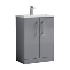 [BFLE031E] Bramshall Floor Standing Cloakroom Vanity Basin Unit with Choice of Finish, Handle Finish and Size - Cutout