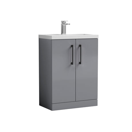 [BFLE031H018] Bramshall Contemporary Compact Floor Standing Vanity Basin Unit with Polymarble Basin, 600mm, Choice of Colour and Handle Finish - Cutout
