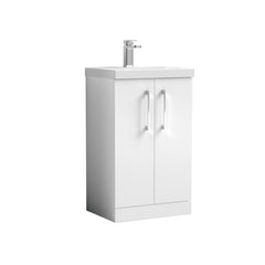 [BFLE101A] Contemporary Floor Standing Vanity Unit with Mid-Edge Basin, Choice of Size - Cutout