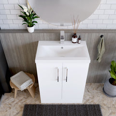 [BFLE103A] Contemporary Floor Standing Vanity Unit with Mid-Edge Basin, Choice of Size - Lifestyle 2