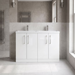 [BFLE103C2] Bramshall Floor Standing 4 Door Vanity Basin Unit - Choice of Colour and Basin Type - Lifestyle 1
