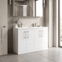 [BFLE103C2] Bramshall Floor Standing 4 Door Vanity Basin Unit - Choice of Colour and Basin Type - Lifestyle 3
