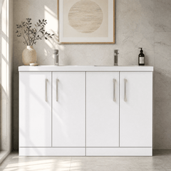 [BFLE103C2] Bramshall Floor Standing 4 Door Vanity Basin Unit - Choice of Colour and Basin Type - Silo