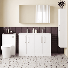 [BFLE103F2] Bramshall Floor Standing 4 Door Vanity Basin Unit - Choice of Colour and Basin Type - Lifestyle 1