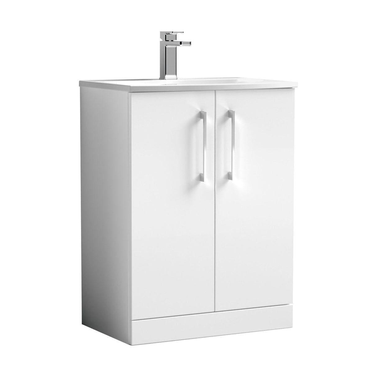 [BFLE103G] Bramshall Contemporary 2 Soft Close Doors Floor Standing Vanity Basin Unit, Choice of Size/Basin Type/Colour - Cutout