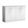 [BFLE103W2] Bramshall Contemporary 4 Door Floor Standing Vanity Unit with Worktop, 1200mm, Choice of Colour - Cutout