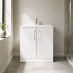 [BFLE105G] Bramshall Contemporary 2 Soft Close Doors Floor Standing Vanity Basin Unit, Choice of Size/Basin Type/Colour - Silo