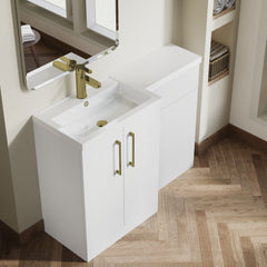 [BFLE111LH017] Bramshall Combination Vanity Unit with Basin & WC, Left Hand, 1100mm x 390mm - Choice of Colour and Handle Finish - Lifestyle 2