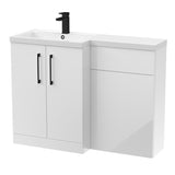 Bathroom Vanity Unit with Basin & WC Unit, Left Hand, 1100mm x 390mm - Choice of Colour